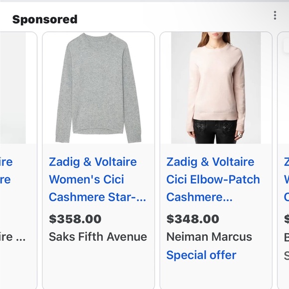 ZADIG & VOLTAIRE LADIES GRAY CASHMERE CICI PATCH METALLIC ELBOW STARS-XS - Picture 11 of 14